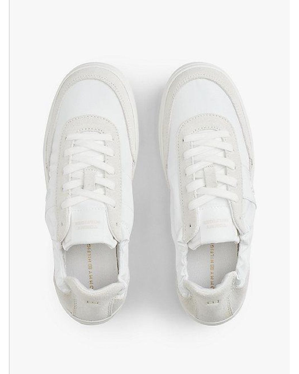 Tommy Hilfiger White Suede Scrunch Back Trainers