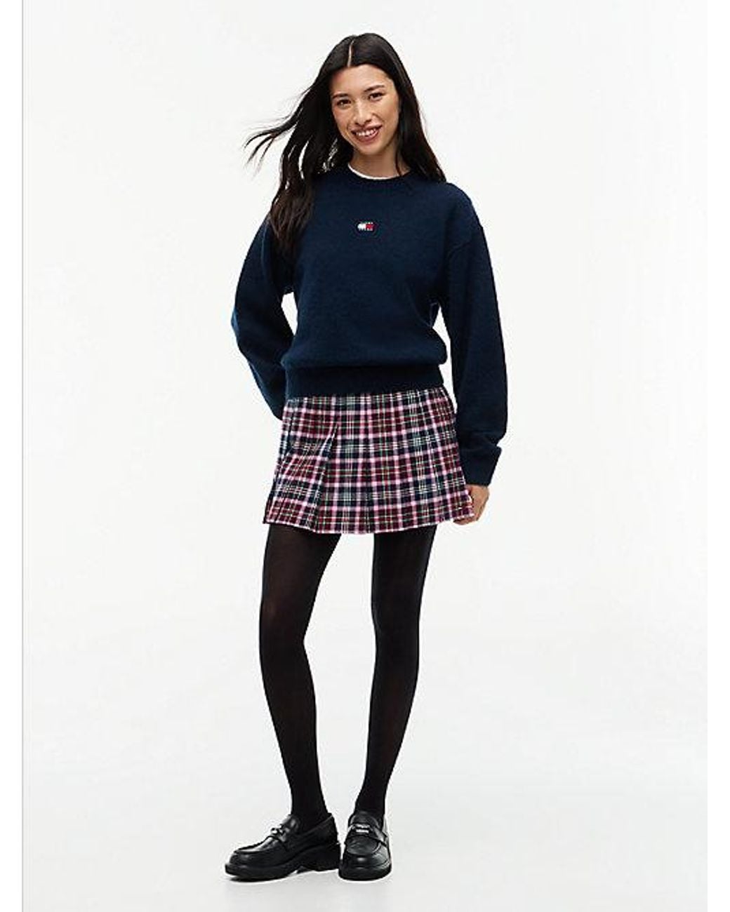 Tommy Hilfiger Blue Tommy Badge Fluffy Jumper With Alpaca