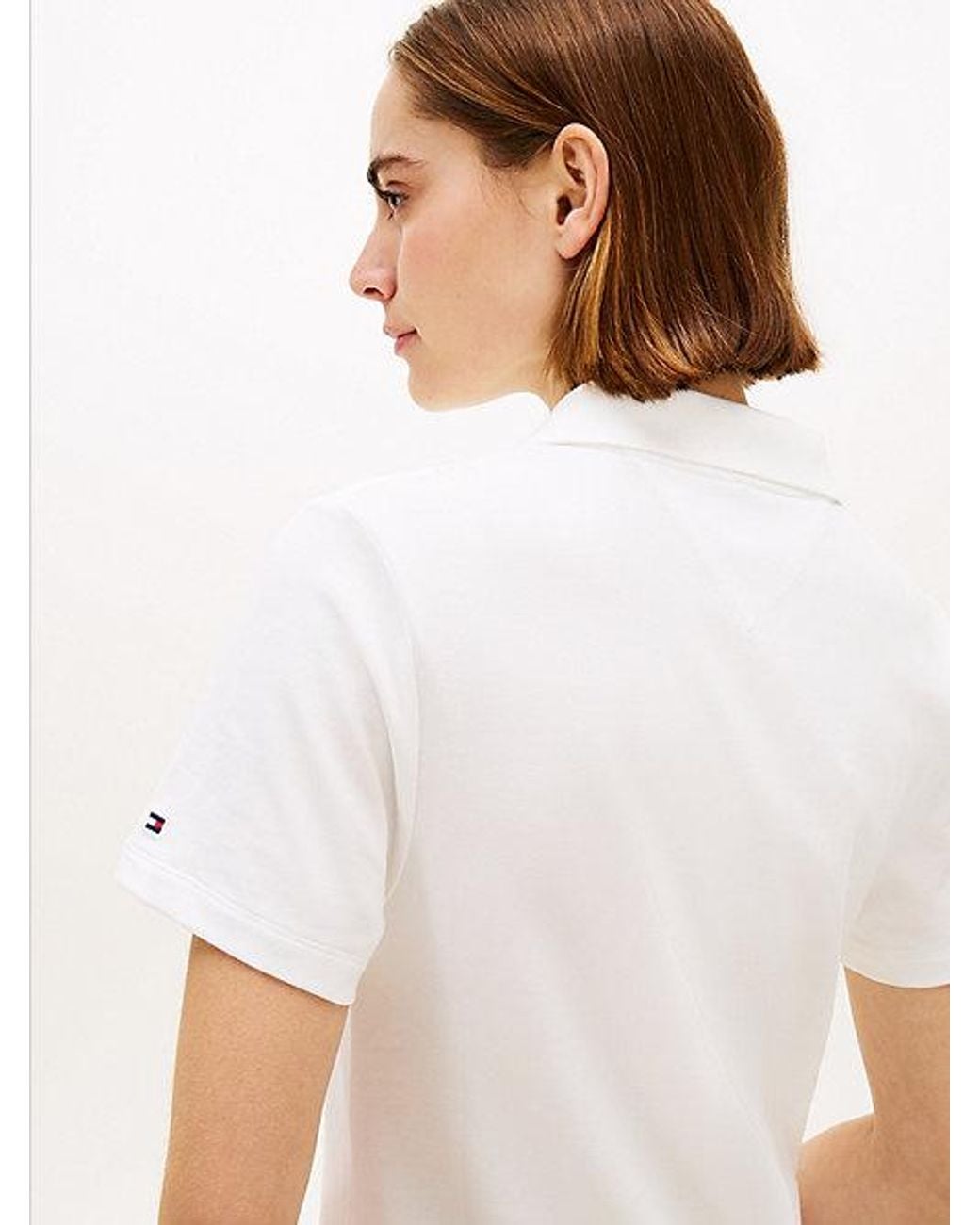 Tommy Hilfiger White 1985 Logo Embroidery Mini Polo Dress