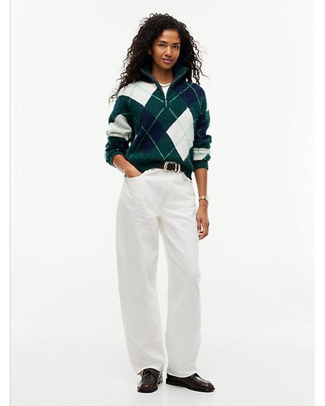 Tommy Hilfiger Multicolor Tommy Jeans Alpaca Blend Fluffy Cropped Quarter Zip Jumper