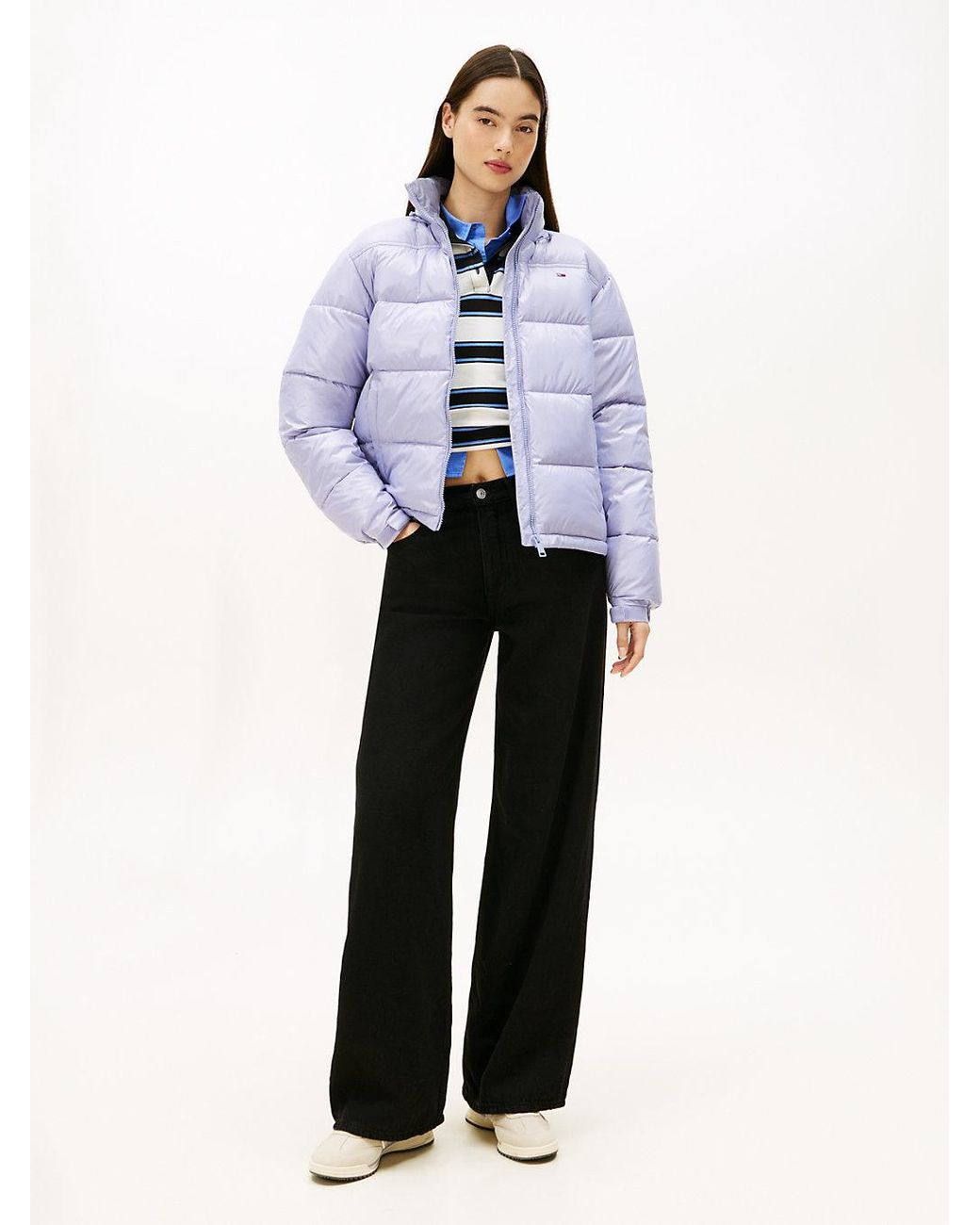 Tommy Hilfiger Blue Packable Shiny Puffer Jacket