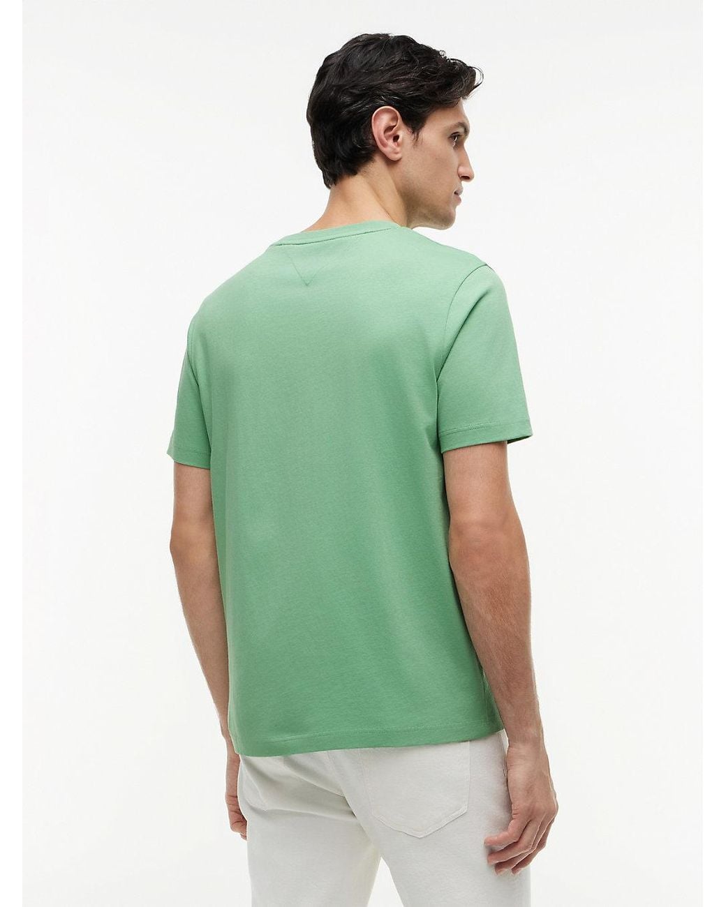 Tommy Hilfiger Green Logo Graphic Jersey Crew Neck T-Shirt for men