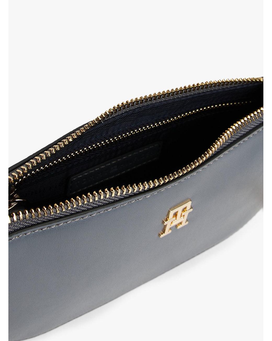 Tommy Hilfiger Gray Th Monogram Chain Strap Crossbody Bag