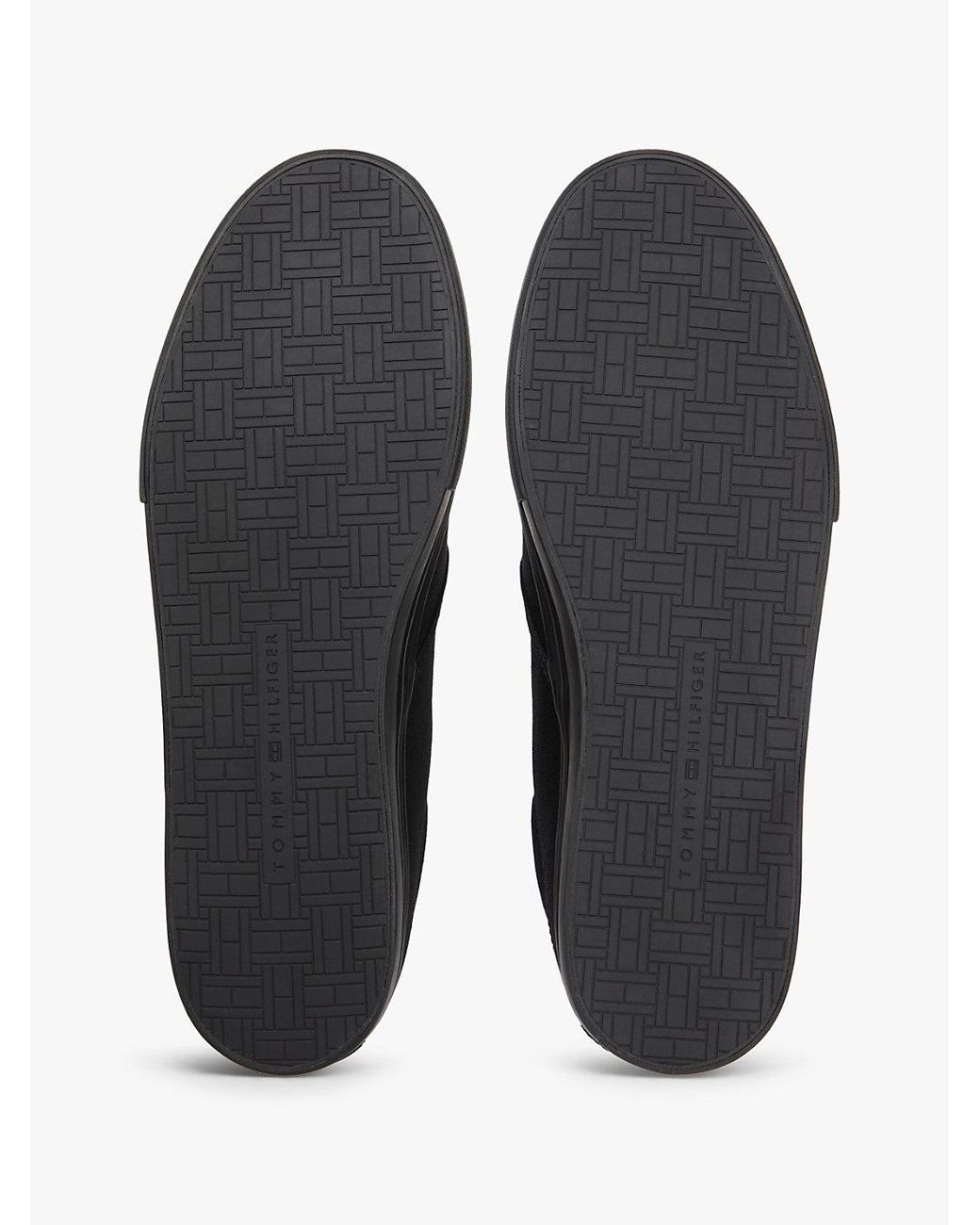 Tommy Hilfiger Black Canvas Slip-On Trainers for men