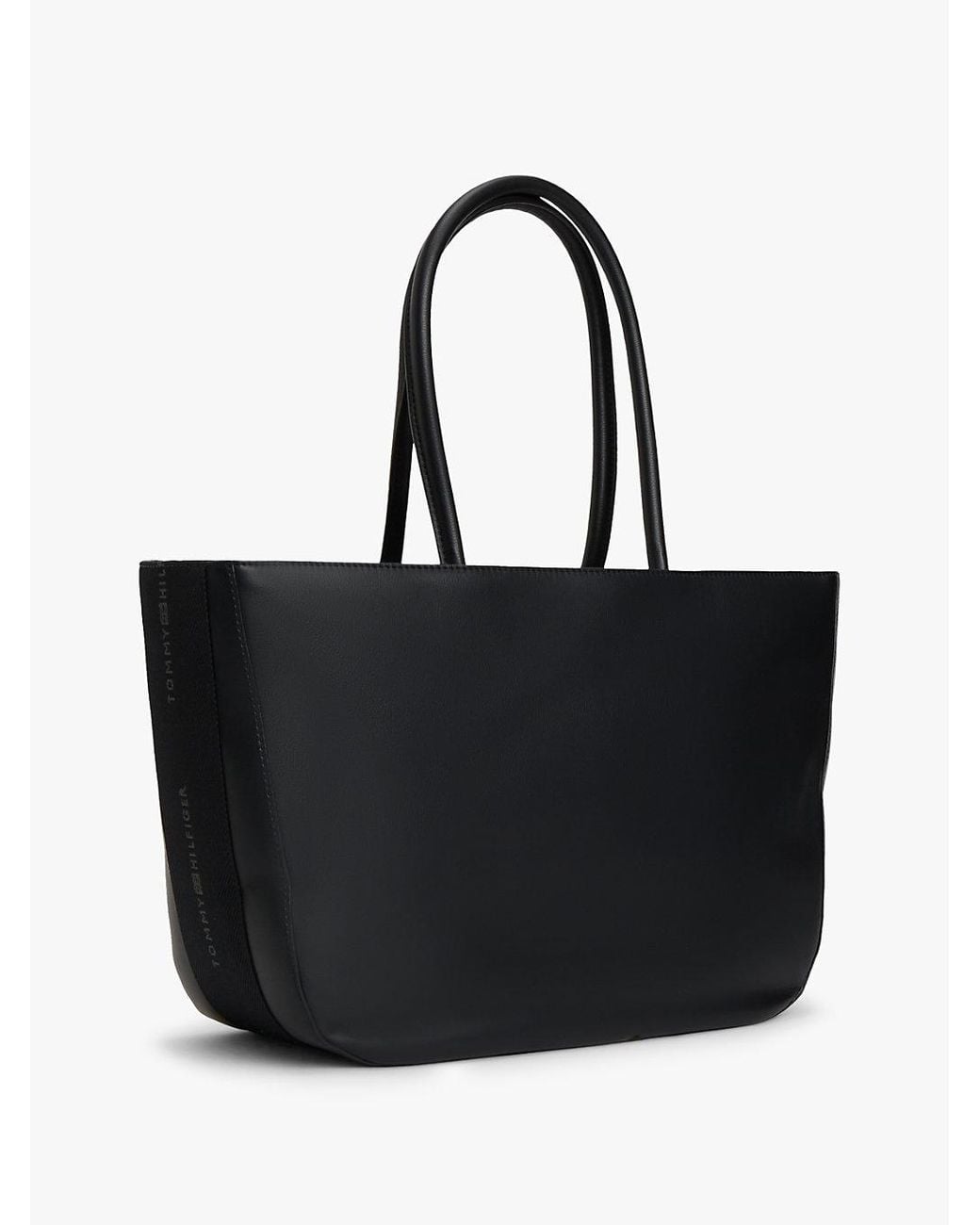 Tommy Hilfiger Black Hilfiger Icon Logo Tape Tote Bag