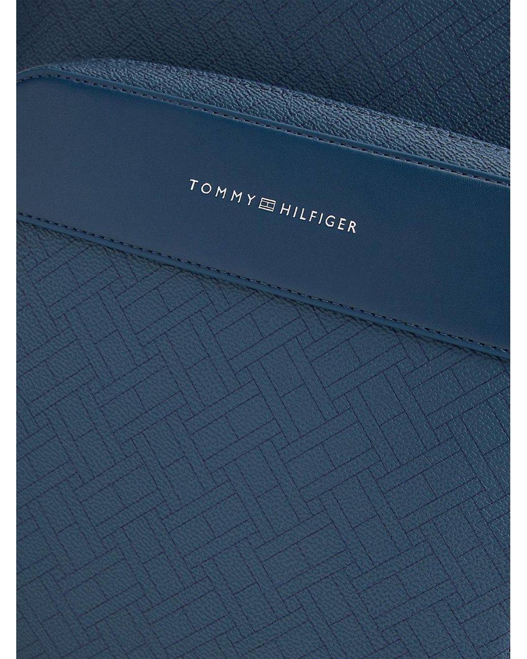 Tommy Hilfiger Blue Hilfiger Flag Mixed Texture Dome Backpack for men