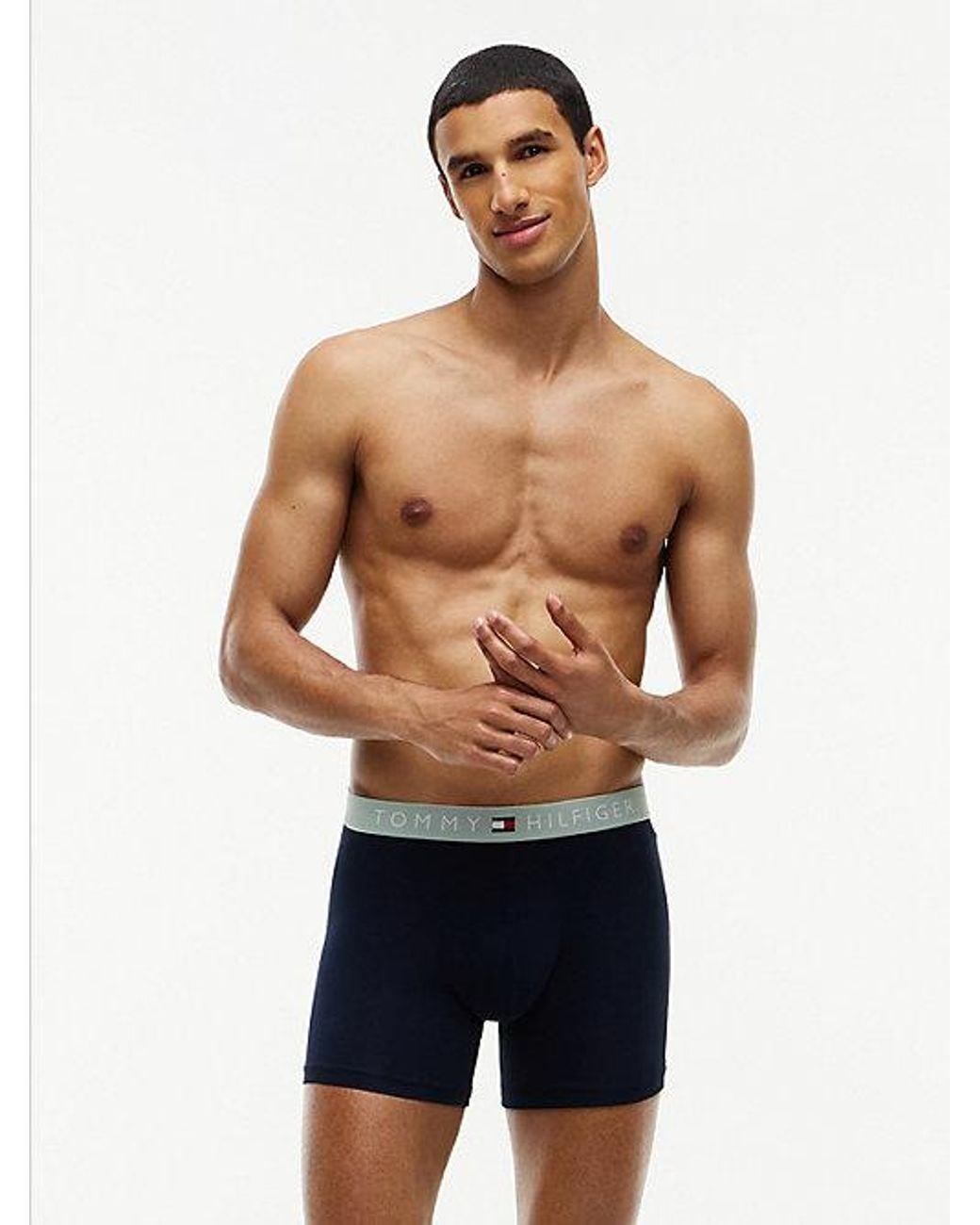 Tommy Hilfiger Blue 3 Pack Th Original Contrast Waistband Boxer Briefs for men