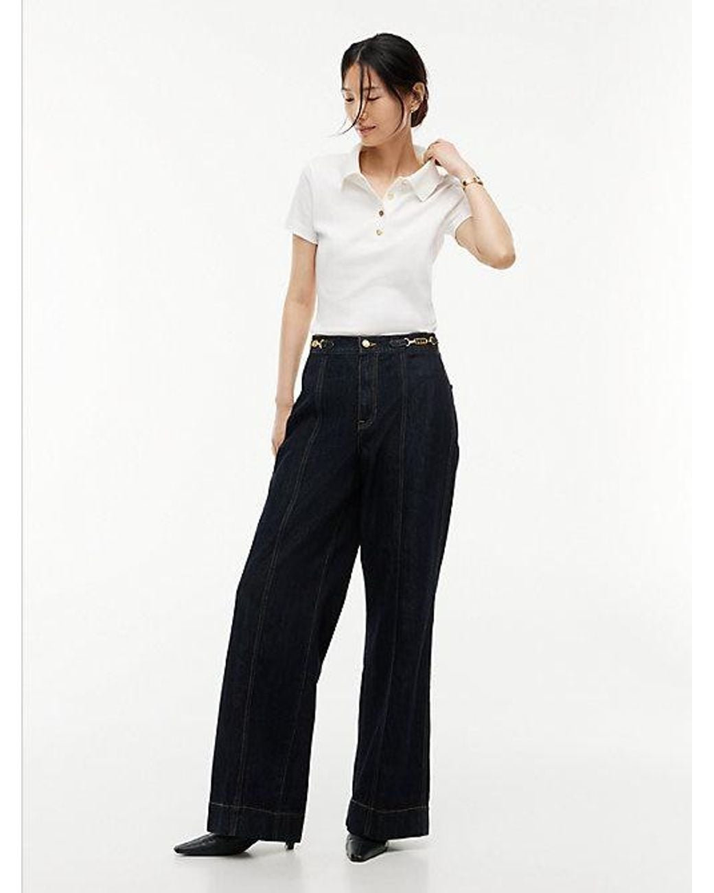 Tommy Hilfiger Blue Indie High Rise Wide Jeans