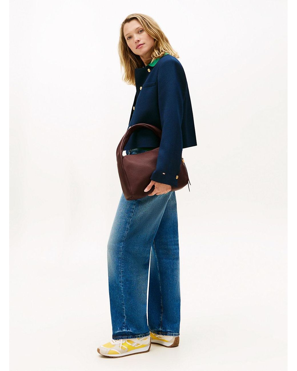 Tommy Hilfiger Brown City Leather Twist Handle Shoulder Bag