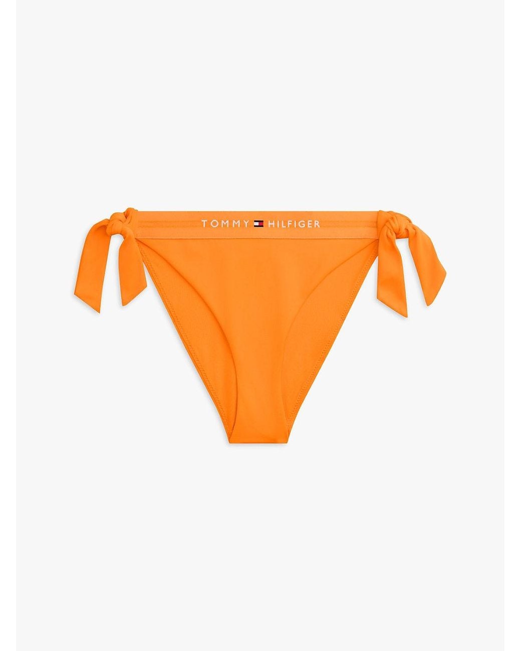 Tommy Hilfiger Orange Original Logo Side Tie Bikini Bottoms