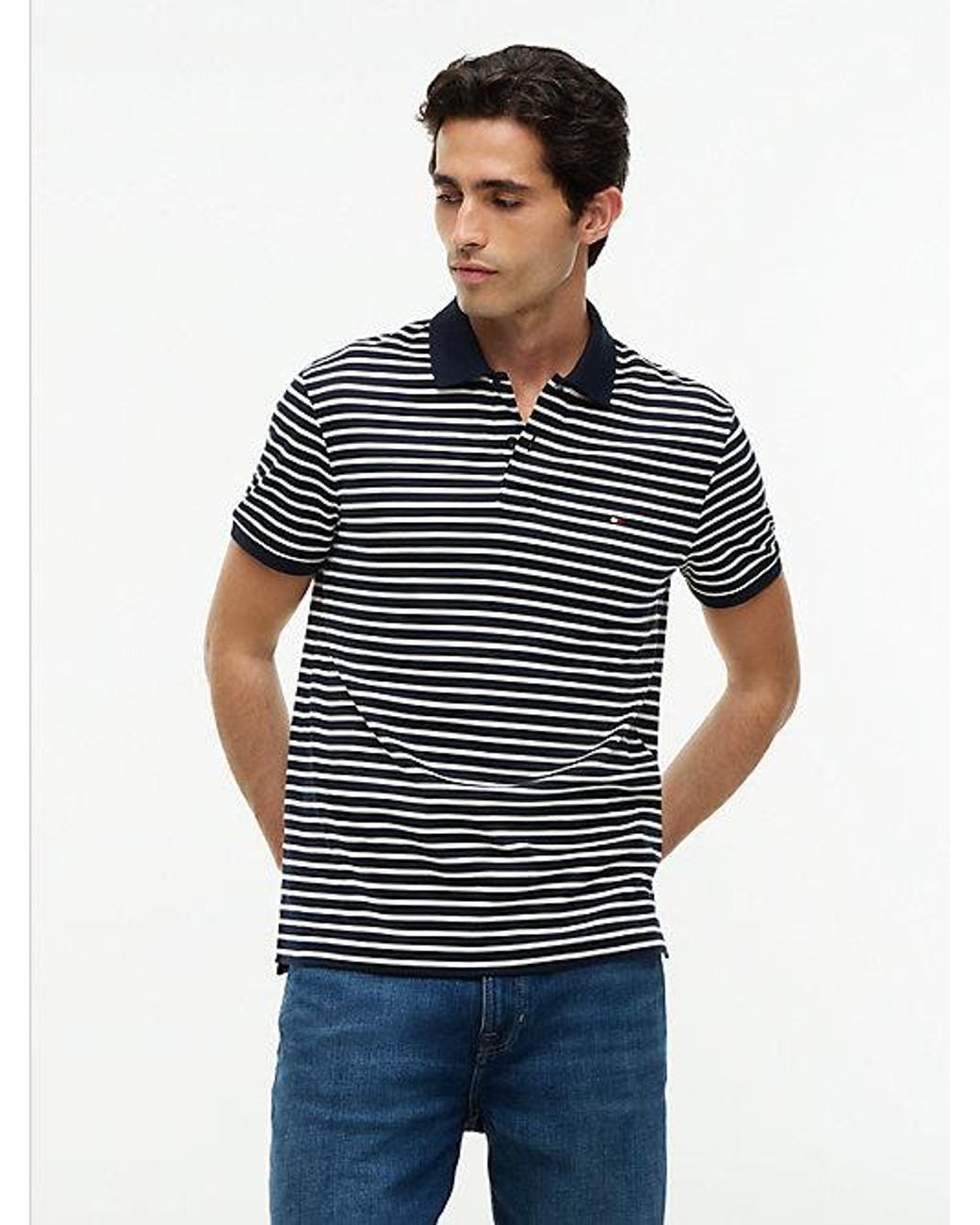 Tommy Hilfiger Blue Fluid Cotton Interlock Knit Polo Shirt for men