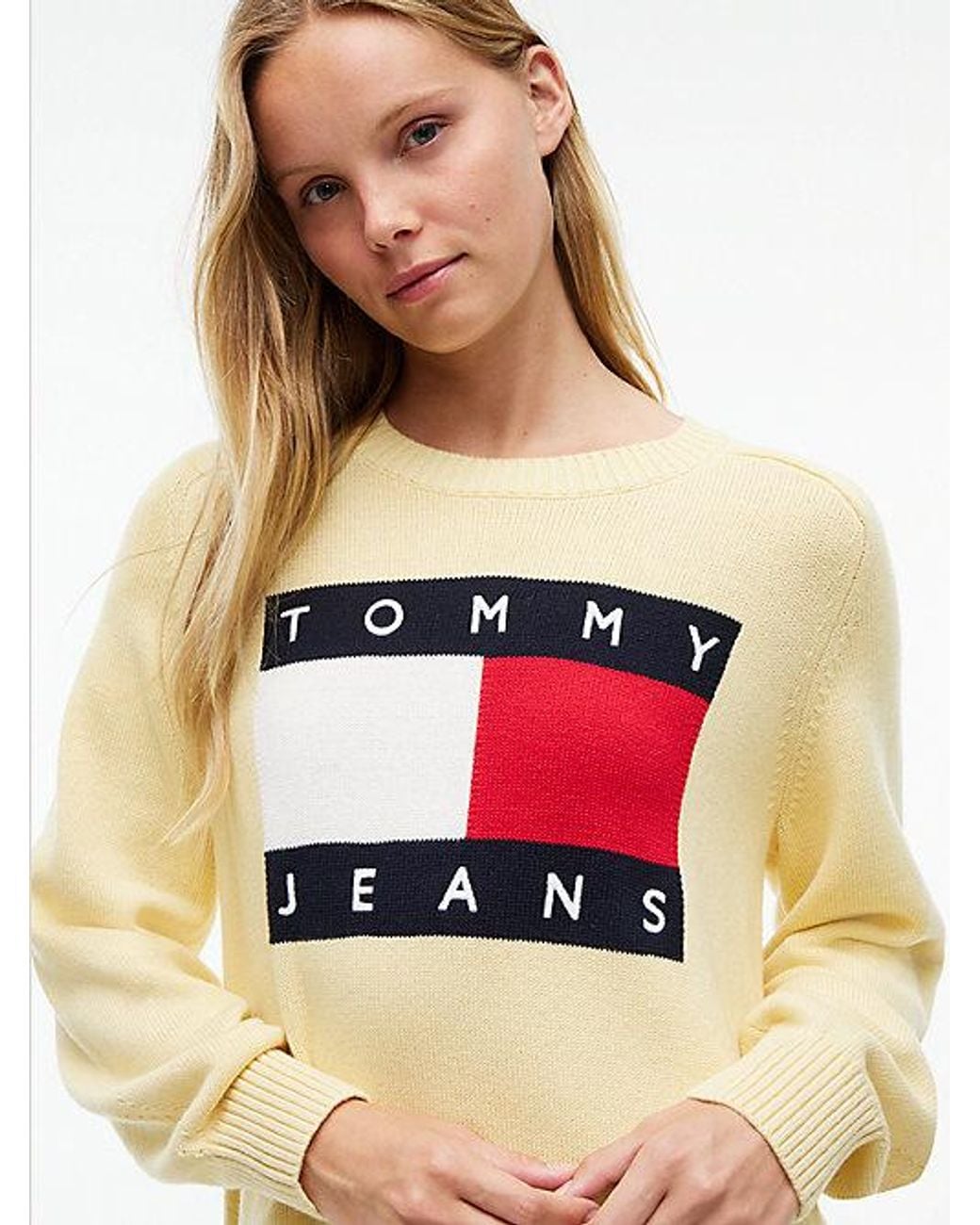 Tommy Hilfiger White Oversized Mini Jumper Dress With Wool