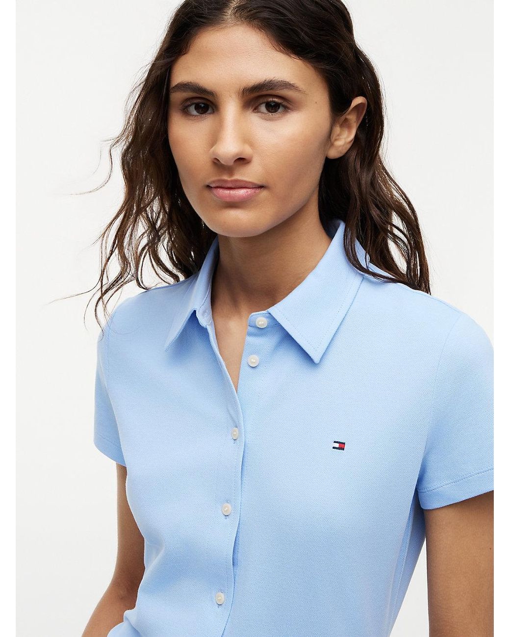 Tommy Hilfiger Blue 1985 Slim Fit Short Sleeve Shirt