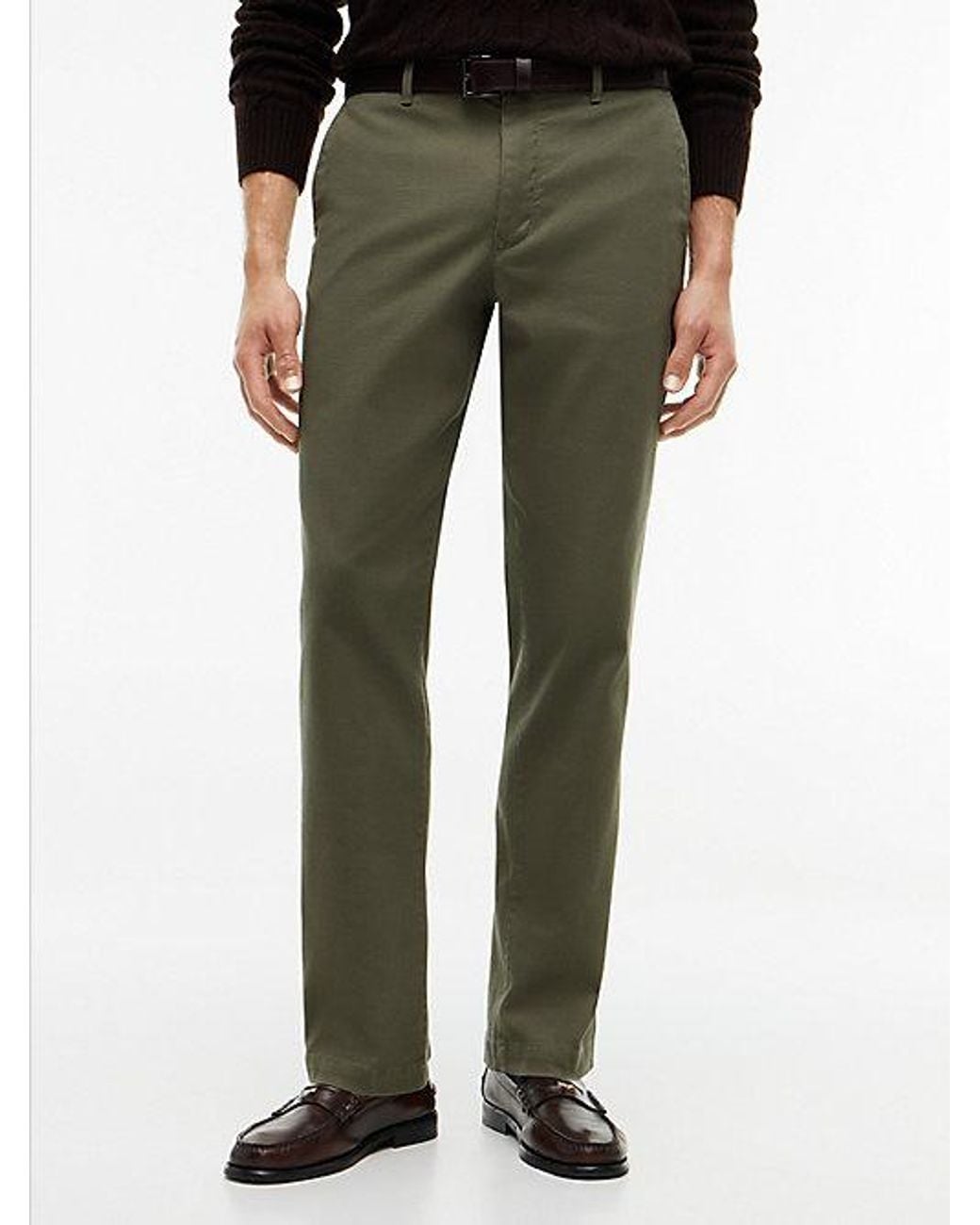 Tommy Hilfiger Green Denton Slim Straight Open Structured Chinos for men