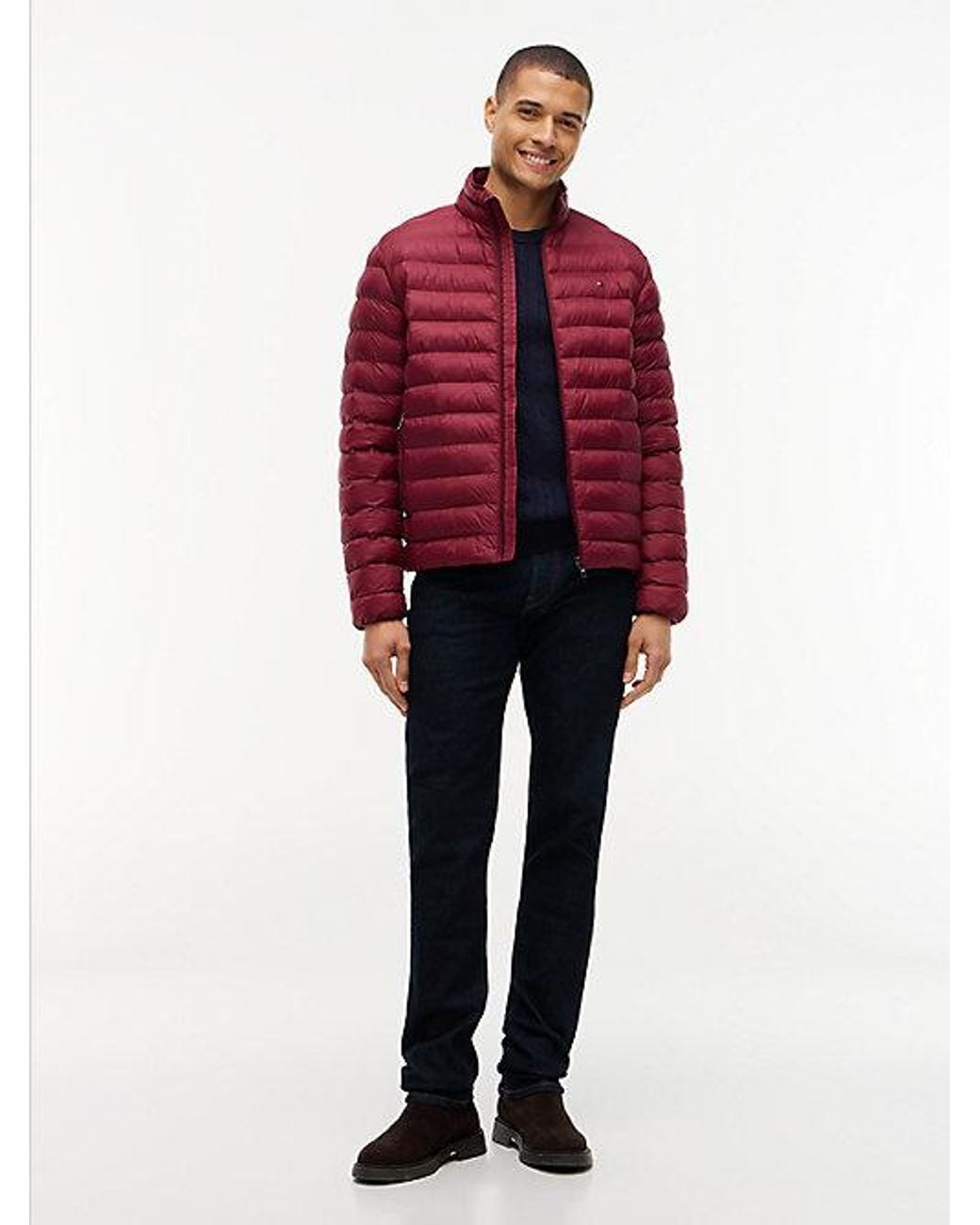 Tommy Hilfiger Red Flag Embroidery Packable Quilted Jacket for men