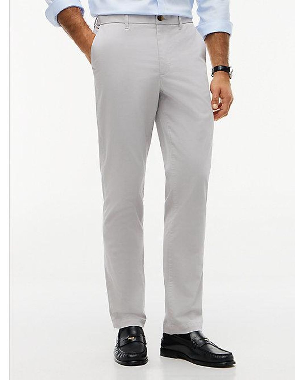 Tommy Hilfiger Gray 1985 Denton Slim Straight Leg Chinos for men