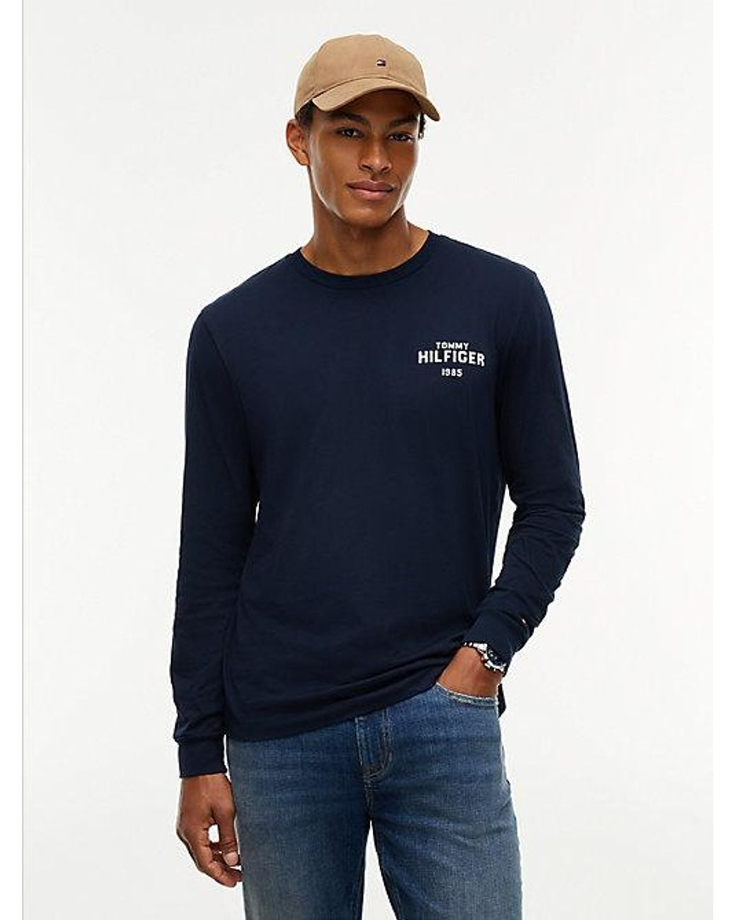 Tommy Hilfiger Blue 1985 Graphic Long Sleeve T-Shirt for men