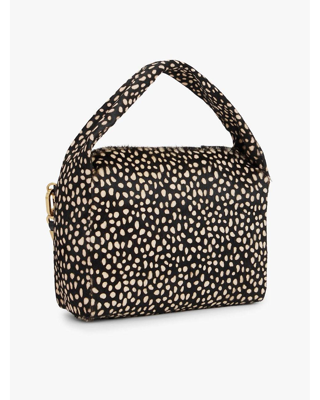 Tommy Hilfiger Black Leather Deer Print City Bag