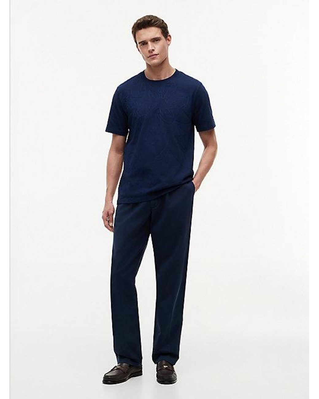 Tommy Hilfiger Blue Chain-Stitch Graphic Jersey T-Shirt for men