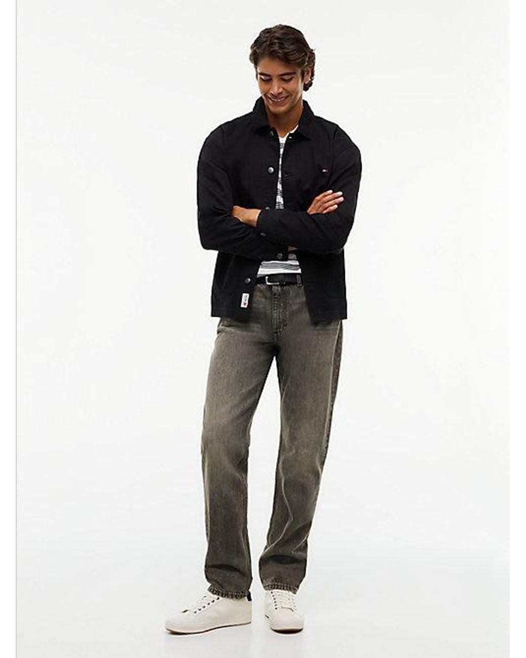 Tommy Hilfiger Gray Tommy Jeans Ryan Slim Straight Leg Jeans for men
