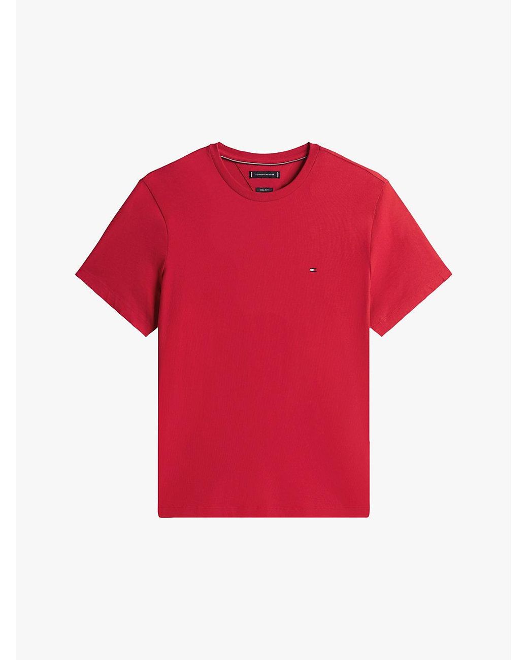 Tommy Hilfiger Red Flag Embroidery Crew Neck T-shirt for men