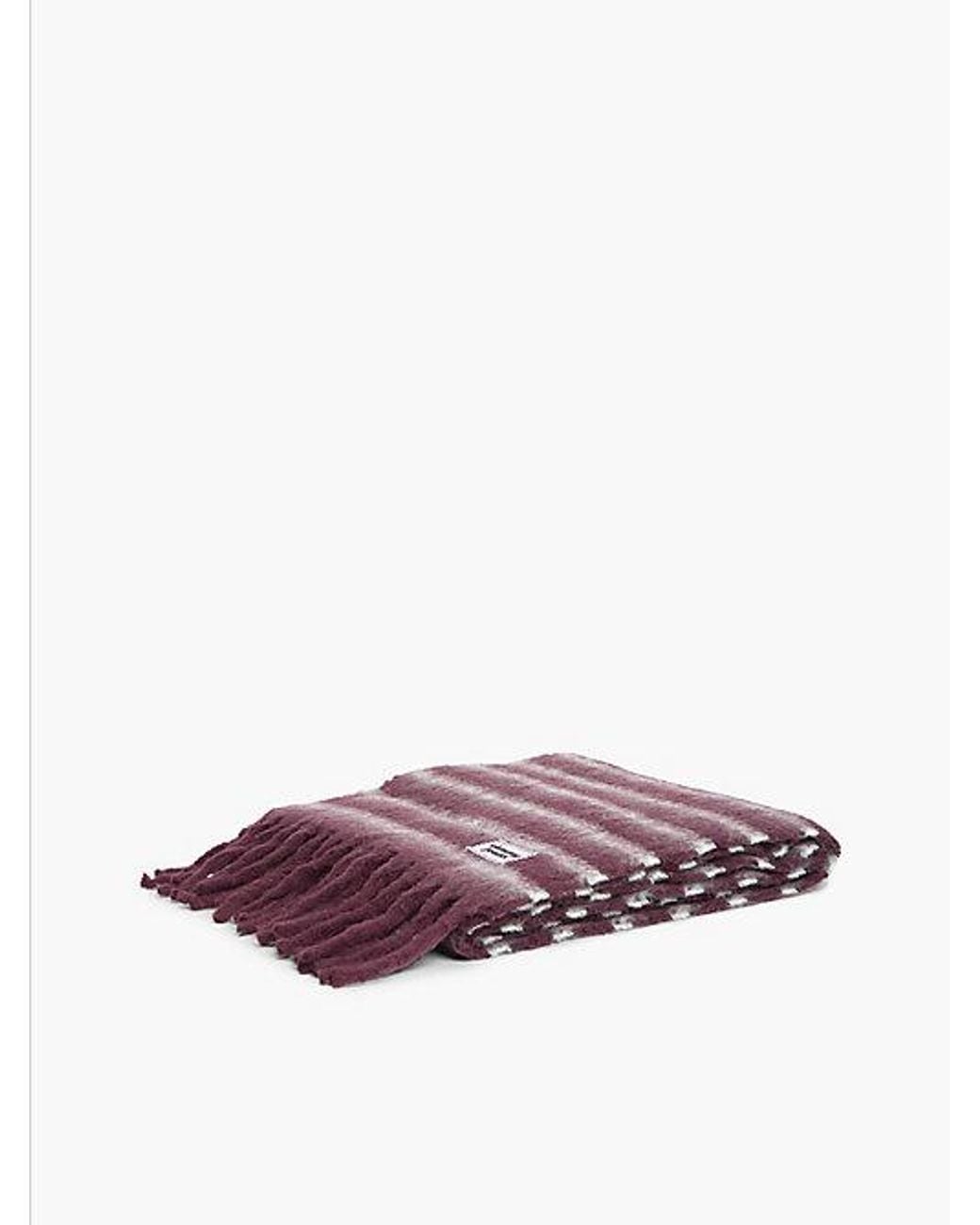 Tommy Hilfiger Purple Tommy Jeans Wool Blend Logo Fringe Scarf