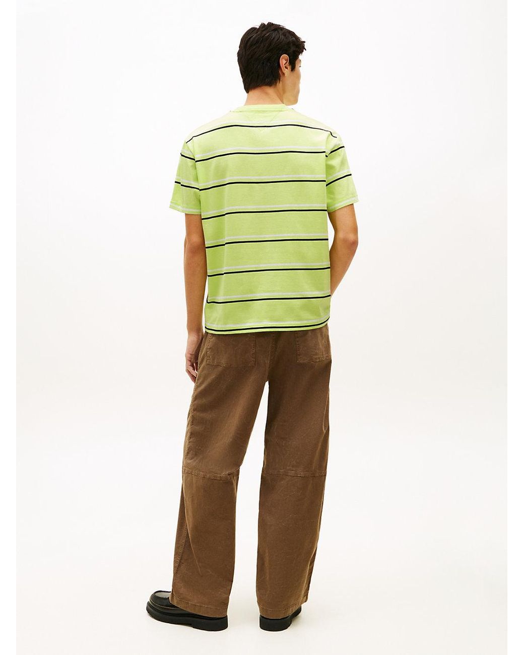 Tommy Hilfiger Green Hilfiger Flag Stripe Relaxed Jersey T-Shirt for men