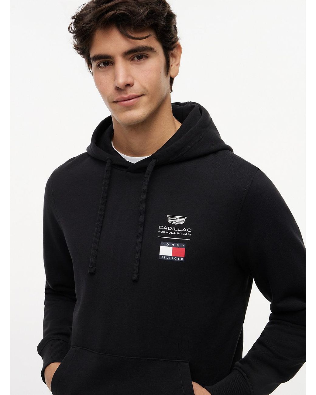 Tommy Hilfiger Black Th X Cadillac Formula 1 Team Logo Hoody for men