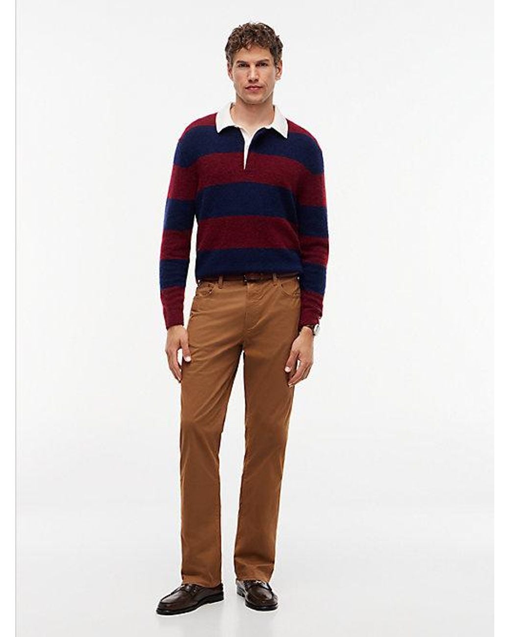 Tommy Hilfiger Brown Denton Slim Straight Leg Five Pocket Trousers for men