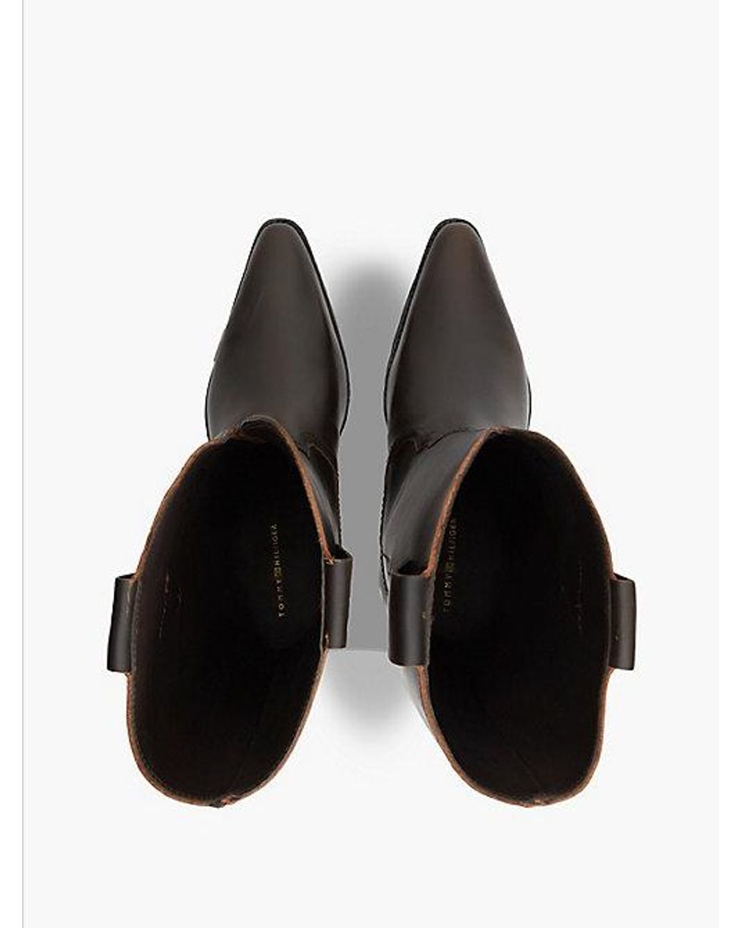 Tommy Hilfiger Black Th Monogram Leather Cowboy Boots