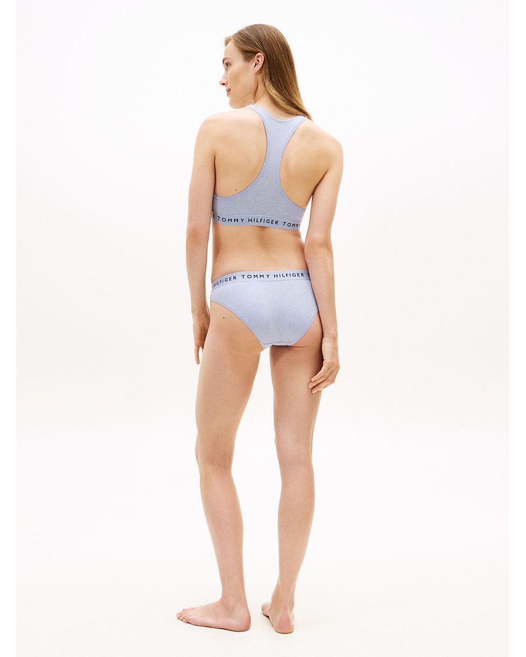 Tommy Hilfiger Blue Heritage Logo Underband Racerback Bralette