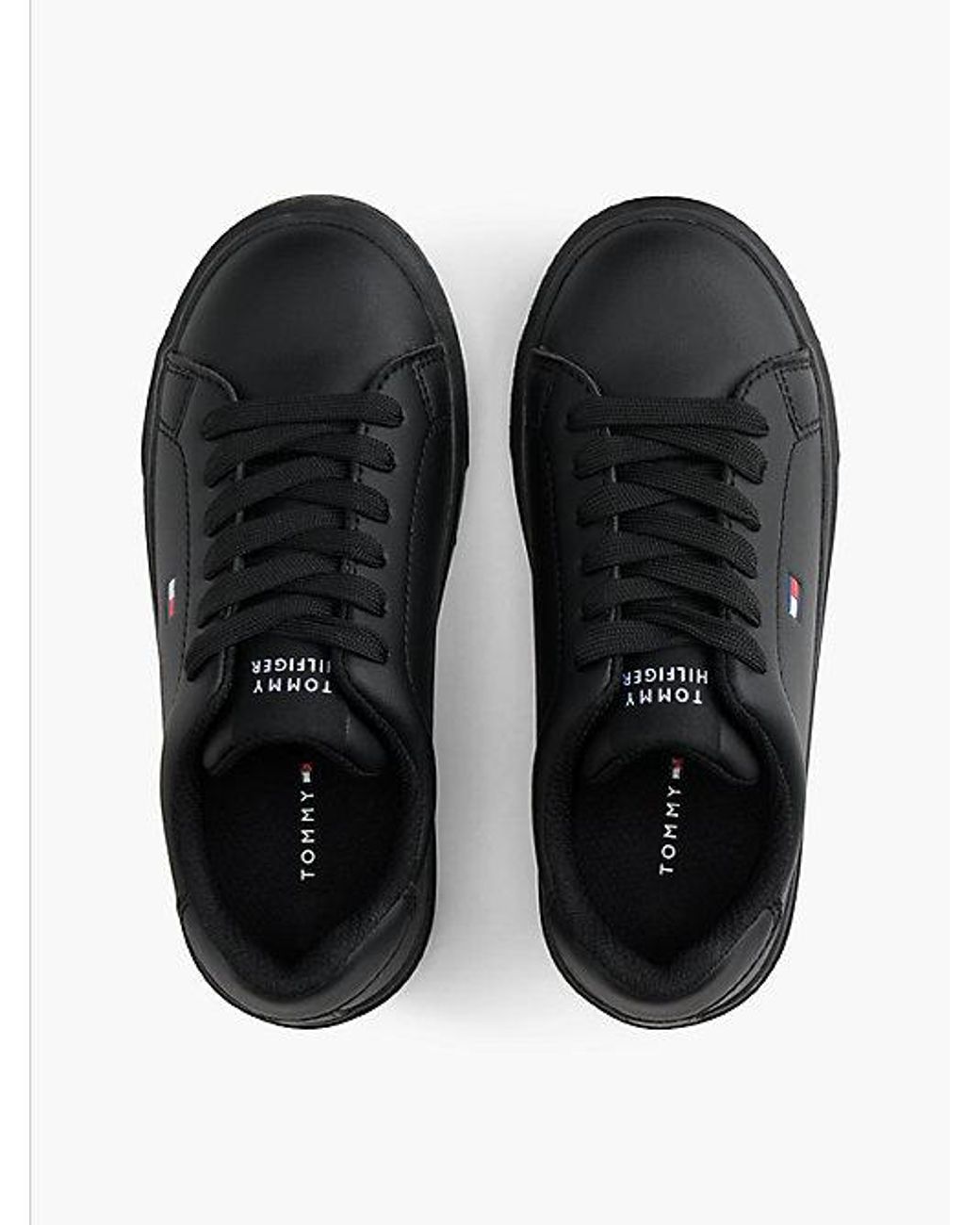 Tommy Hilfiger Black Flag Logo Lace Up Trainers