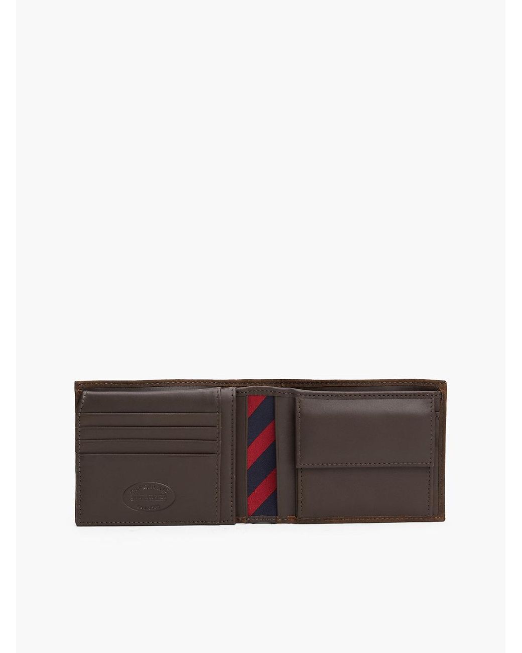 Tommy Hilfiger Brown Leather Flap Wallet for men