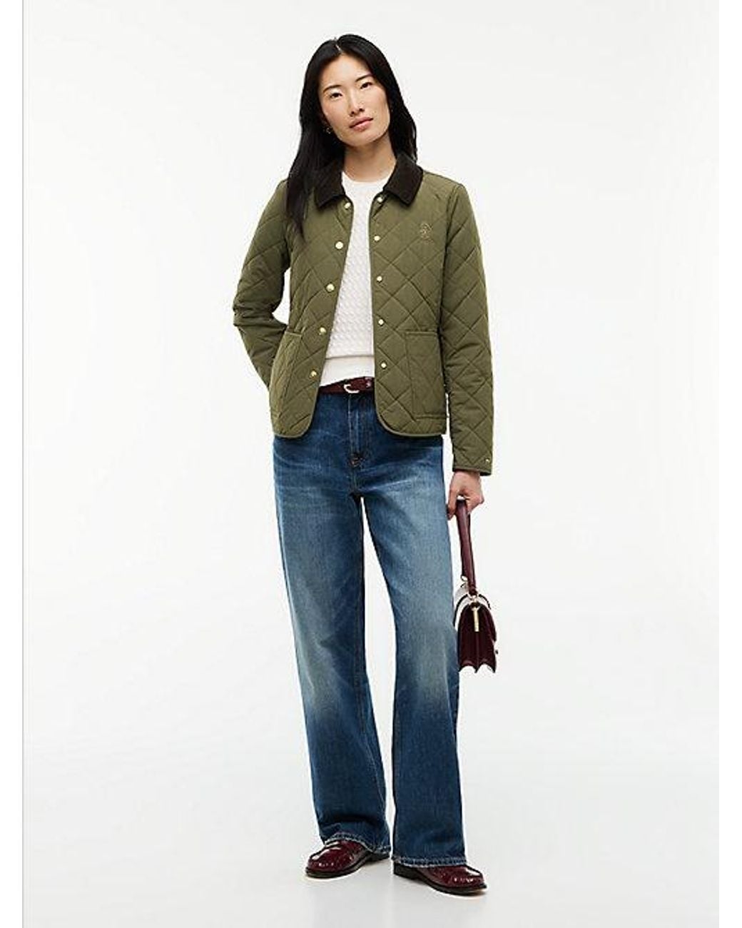 Tommy Hilfiger Green Padded Diamond Quilted Slim Jacket
