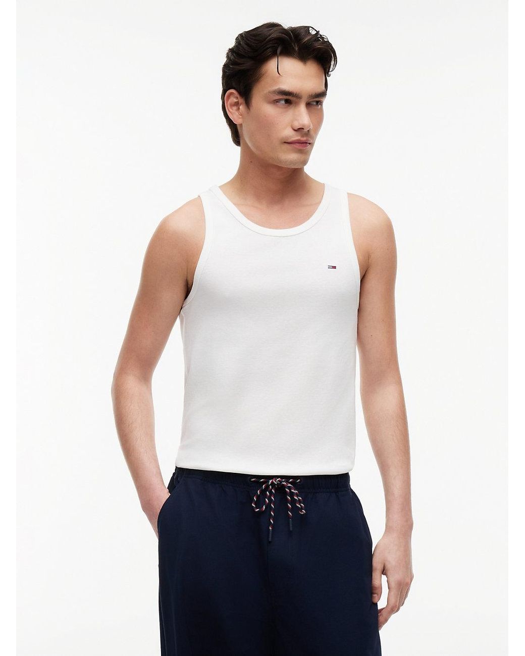 Tommy Hilfiger Black 2-pack Tommy Flag Extra Slim Tank Tops for men