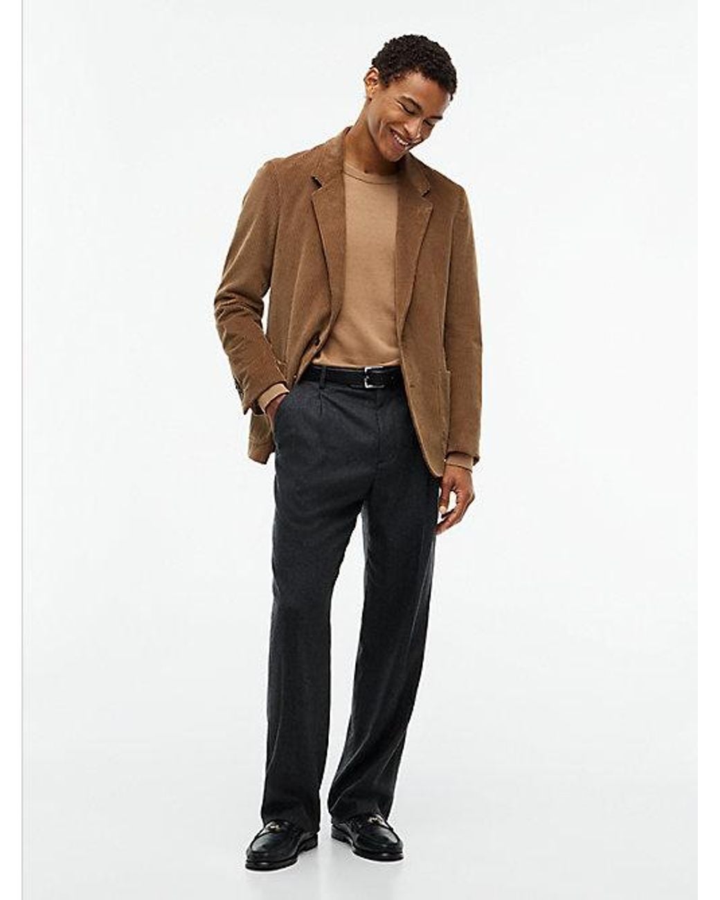 Tommy Hilfiger Brown Corduroy Regular Fit Single Breasted Blazer for men