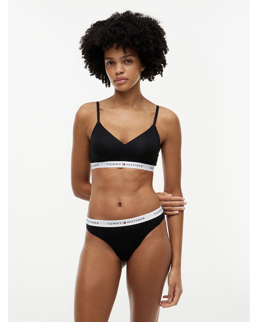 Tommy Hilfiger Black Repeat Logo Underband Push-Up Bralette
