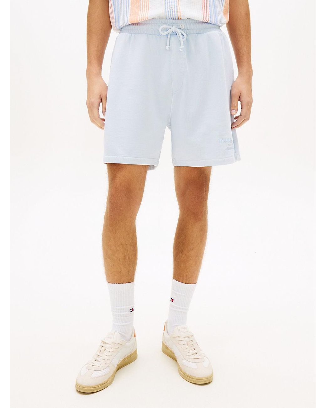 Tommy Hilfiger Blue Classic Tonal Logo Embroidery Sweat Shorts for men