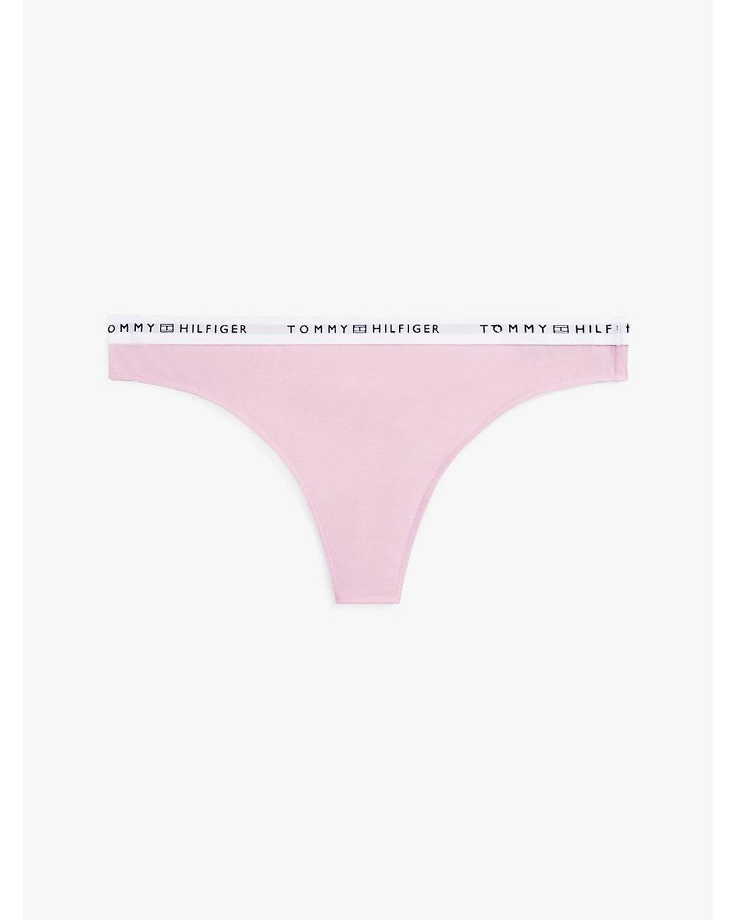 Tommy Hilfiger White Repeat Logo Waistband Thong