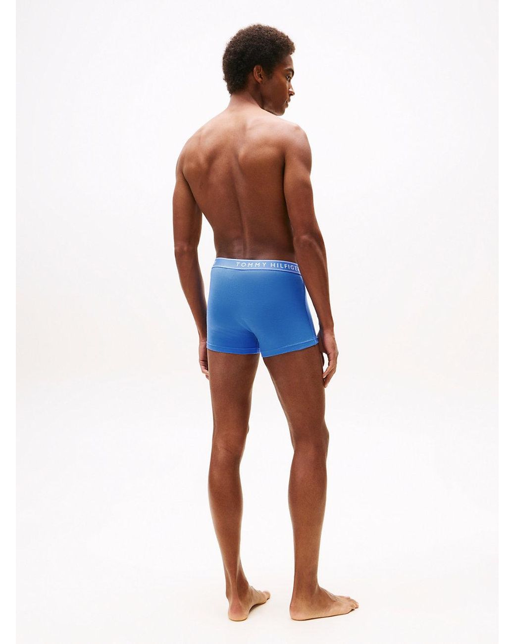 Tommy Hilfiger Blue 3-pack Essential Repeat Logo Waistband Trunks for men