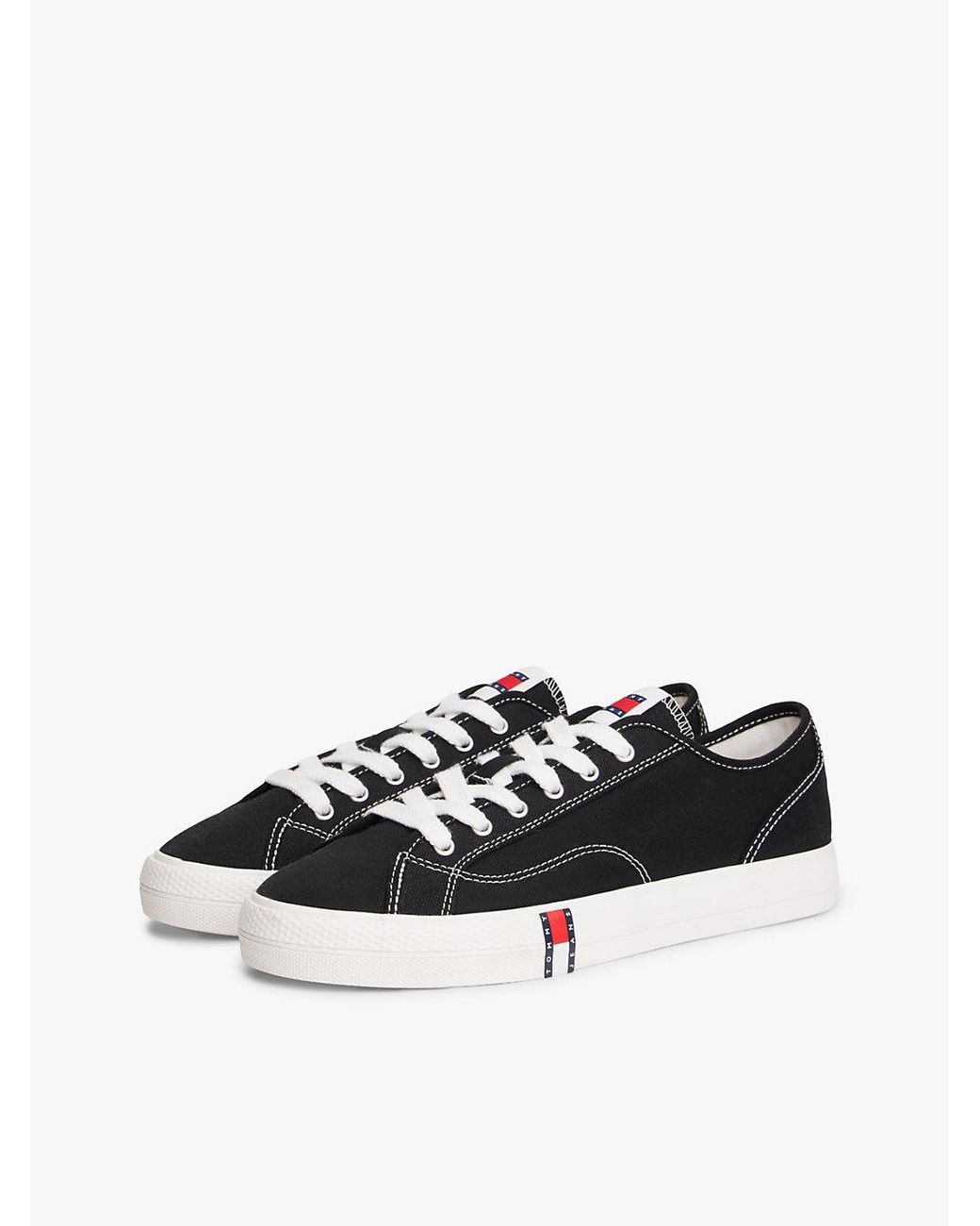 Tommy Hilfiger White Archive Flag Stripe Canvas Trainers