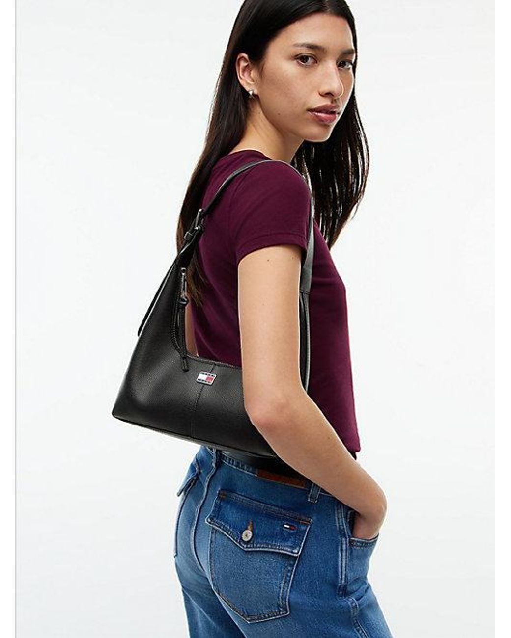 Tommy Hilfiger Black Tommy Jeans City Logo Plaque Shoulder Bag