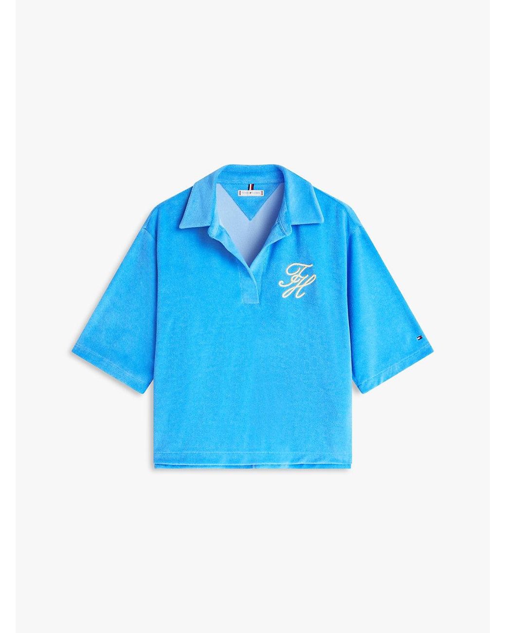 Chemise À Manches Courtes En Tissu Éponge Tommy Hilfiger en coloris Blue