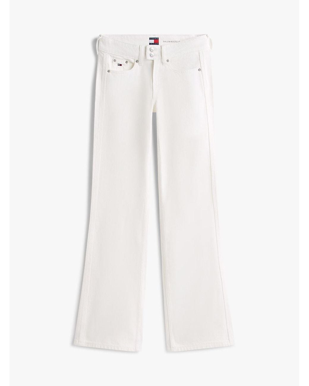 Tommy Hilfiger White Low Rise Bootcut Jeans