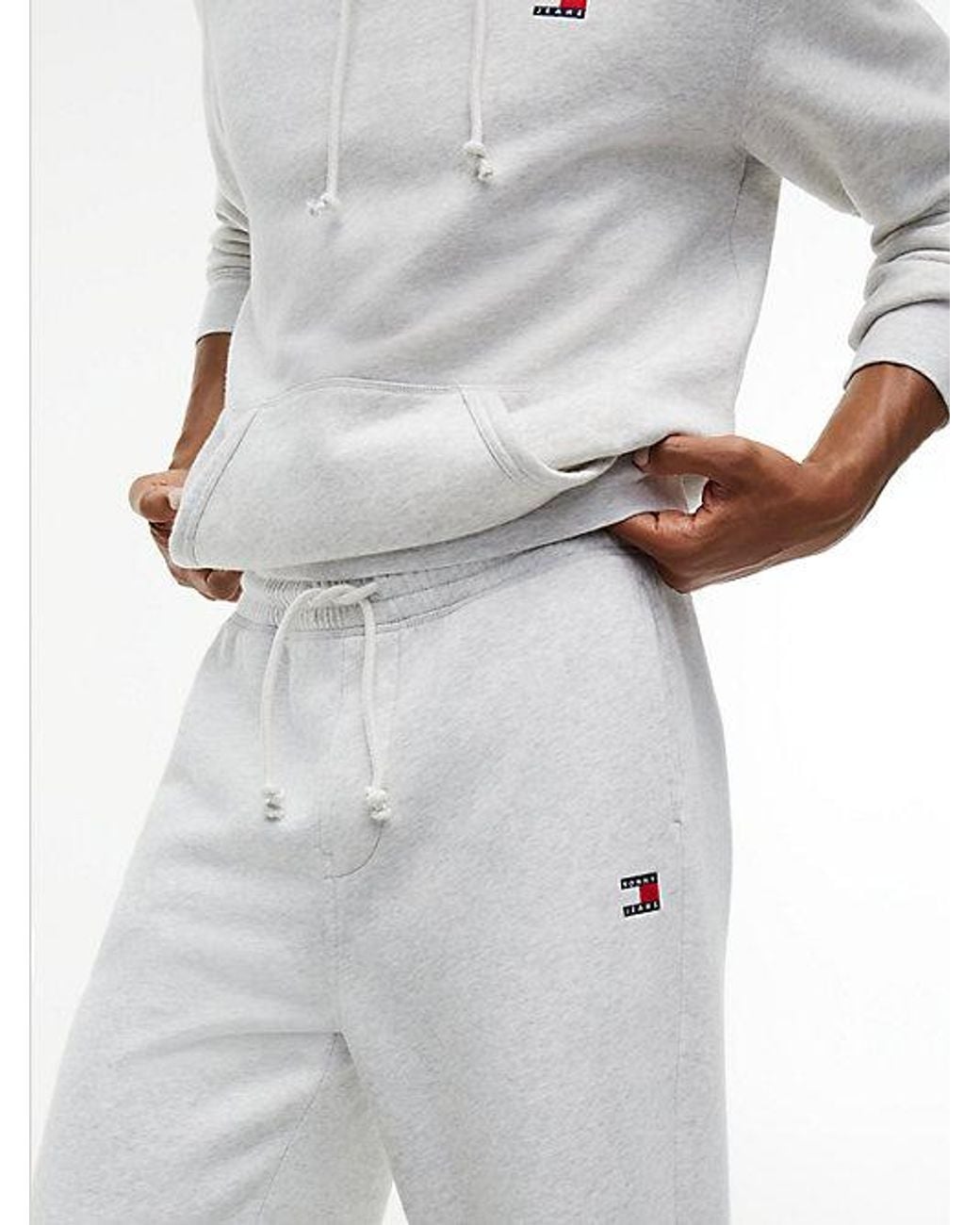 Tommy Hilfiger Gray Tommy Jeans Tommy Badge Fleece Relaxed Joggers for men