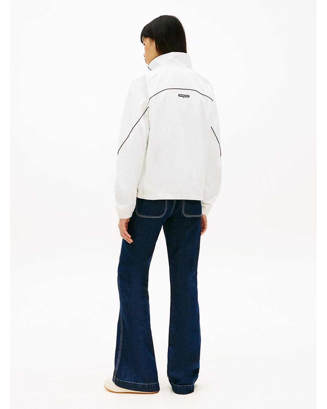 Tommy Hilfiger White Water Repellent Piping Track Jacket