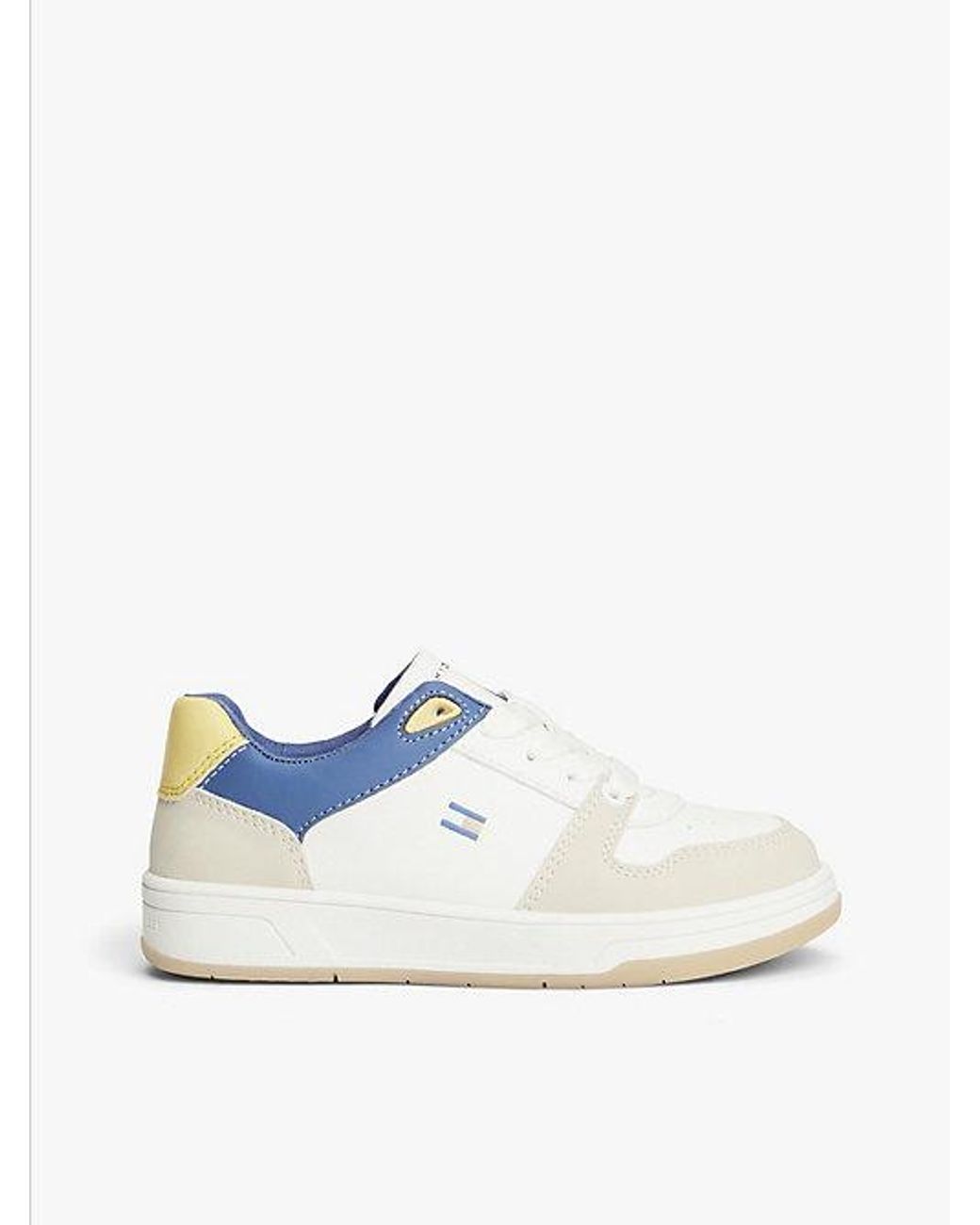 Tommy Hilfiger Blue Flag Contrast Mixed Texture Trainers