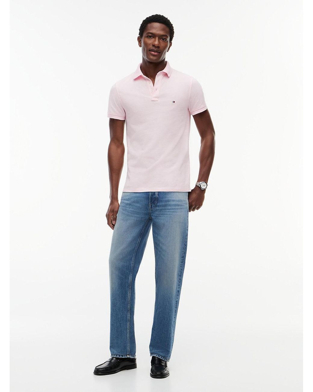 Tommy Hilfiger White 1985 Slim Fit Pique Polo Shirt for men