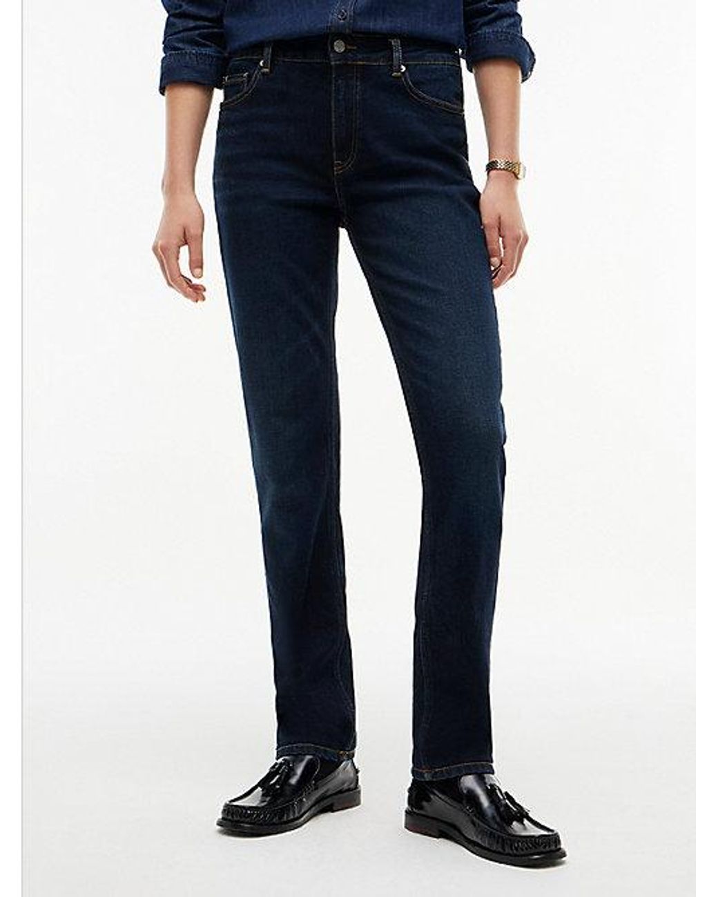 Tommy Hilfiger Blue Harlow Mid Rise Skinny Whiskered Jeans