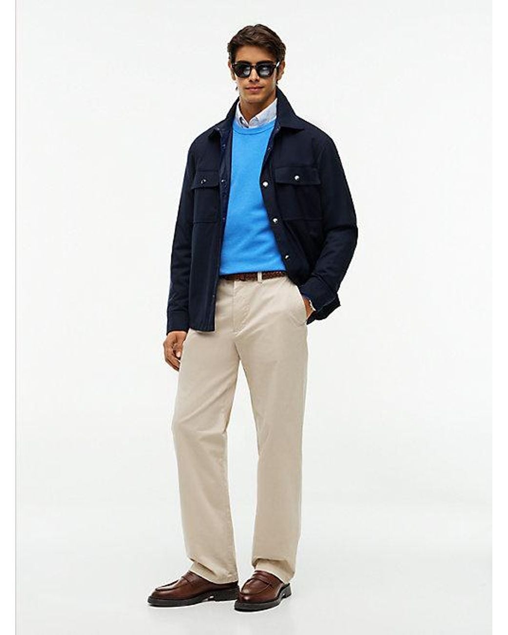 Tommy Hilfiger Blue Flag Embroidery Crew Neck Jumper for men